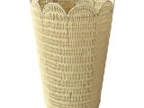 Ultimate Tapered PE Rattan Scallop Laundry Hamper with Elegant Woven Borders